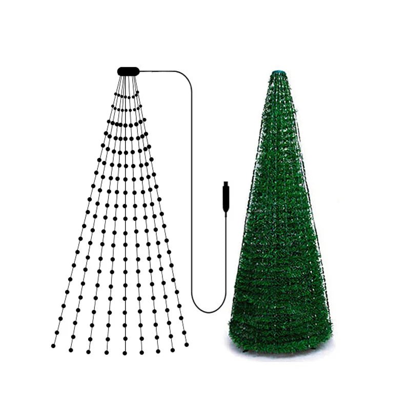 Smart Christmas Tree 2.1M – 400 LED RGB Fairy Lights with Remote & App Control - silverfoxgoods